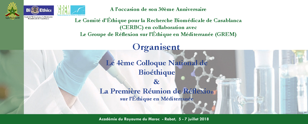 Le 4ème Colloque National de Bioéthique & La Première Réunion de Réflexion sur l’Éthique en Méditerranée